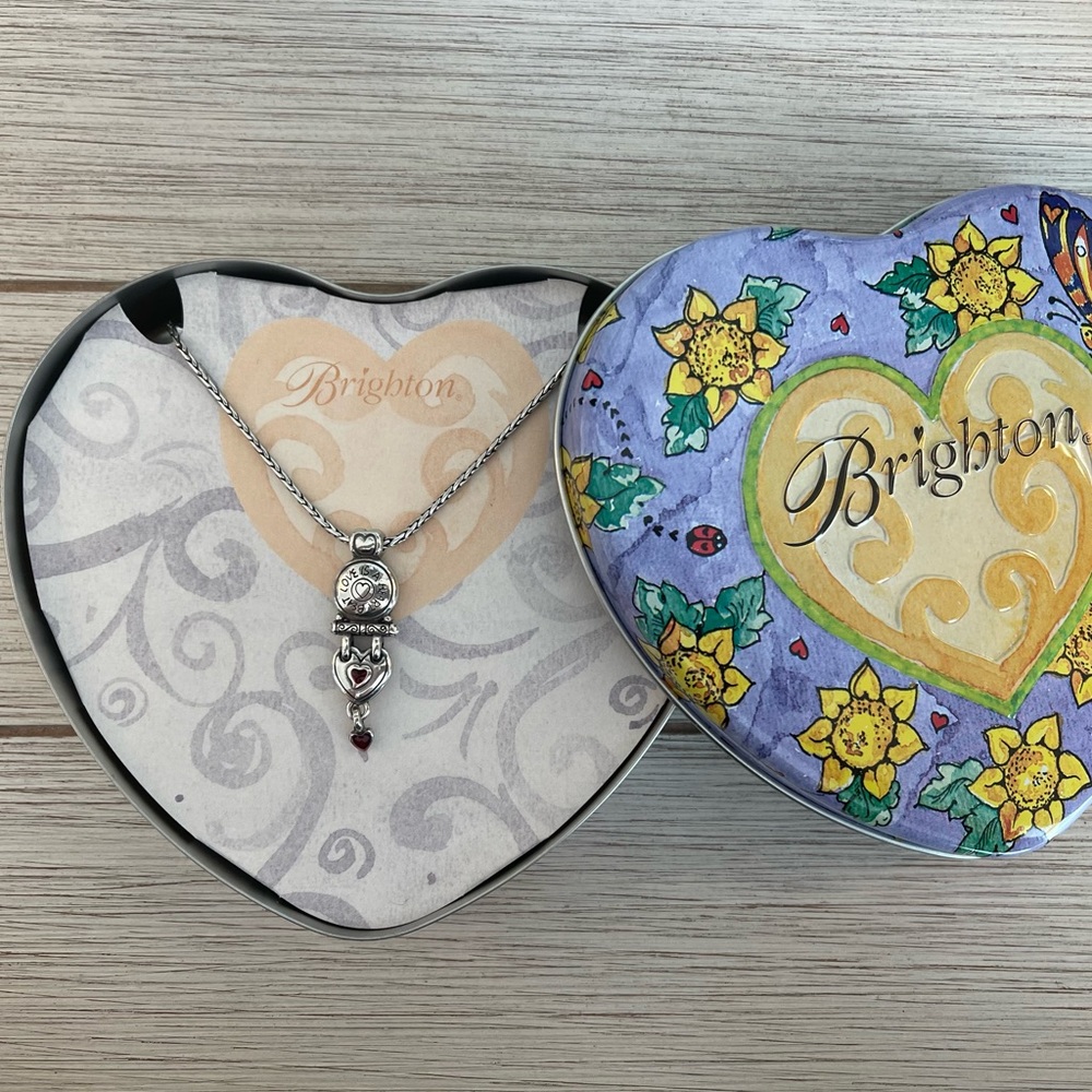 Brighton Pendent Love is a Heart Beat Necklace in a Vintage Heart Tin